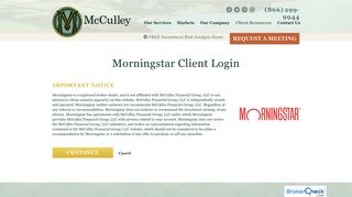 Morningstar Login - McCulley Financial Group
