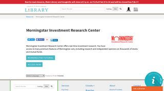 Morningstar Investment Research Center | Charlotte Mecklenburg ...