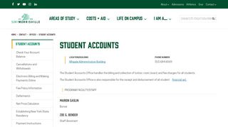 Student Accounts | SUNY Morrisville