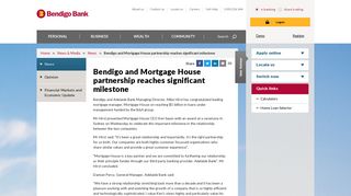 Bendigo and Mortgage House partnership reaches significant ...