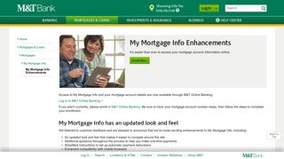 My Mortgage Info Enhancements – Mortgages & Loans | M&T Bank