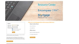 Mortgage Returns/Encompass CRM Resource Center: Log In