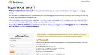 SunTrust Mortgage - Client logon