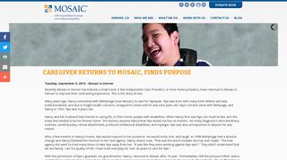 Caregiver returns to Mosaic, finds purpose | Mosaic - Serving People ...