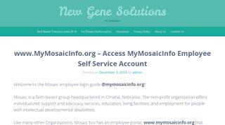 www.MyMosaicInfo.org - Access MyMosaicInfo Employee Self Service ...