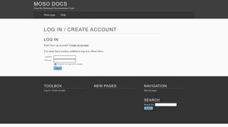 Log in / create account – Moso Docs