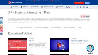 SIP Mutual Fund - Systematic Investment Plan Online | HDFC Securities