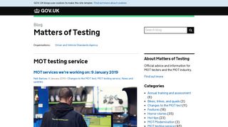 MOT testing service - Matters of Testing - GOV.UK blogs