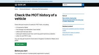 Check the MOT history of a vehicle - GOV.UK