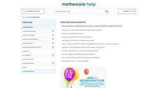 My Mothercare - Mothercare Help