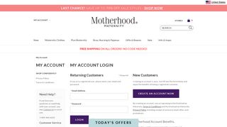 My Account Login | Motherhood Maternity