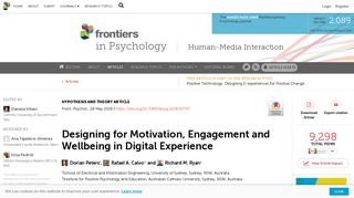 Frontiers | Designing for Motivation, Engagement and Wellbeing in ...
