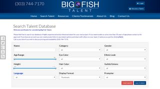 Big Fish Talent | Talent Agency in Colorado