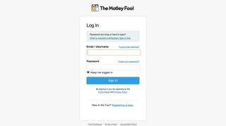 Log in! - The Motley Fool
