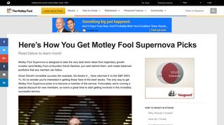 Here's How You Get Motley Fool Supernova Picks -- The Motley Fool