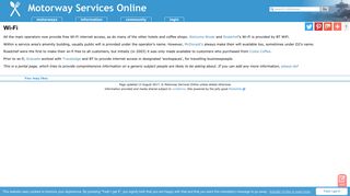 Wi-Fi - Motorway Services, Wi-Fi | service station info