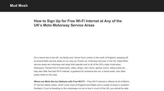 How to Sign Up for Free Wi-Fi Internet at Any of the UK's Moto ...