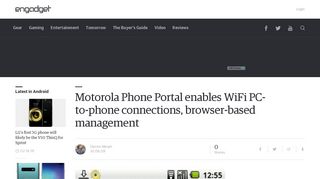Motorola Phone Portal enables WiFi PC-to-phone connections ...