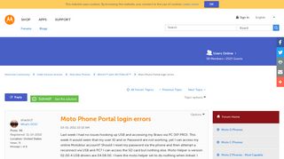 Solved: Moto Phone Portal login errors - Lenovo Community - Lenovo ...
