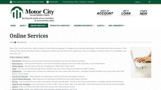 Online Services - Motor City Co-op Credit Union