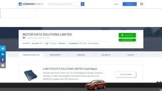 MOTOR DATA SOLUTIONS LIMITED. Free business summary taken ...