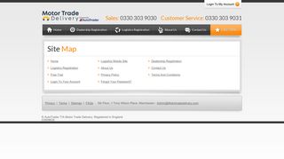 Motor Trade Delivery Sitemap