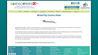 MotorCity Casino Hotel - Links - Casino Careers