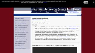 Ford, Lincoln, Mercury - National Automotive Service Task Force