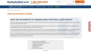 Motorola online 2-Way Radio Courses | MyRadioMall.com