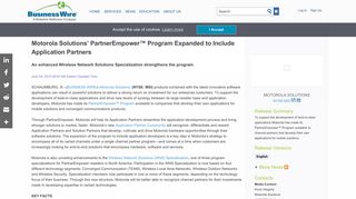 Motorola Solutions' PartnerEmpower™ Program Expanded to Include ...