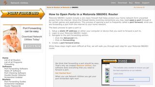 How to Open Ports in a Motorola SBG901 Router - Port Forward