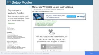How to Login to the Motorola WR850G - SetupRouter