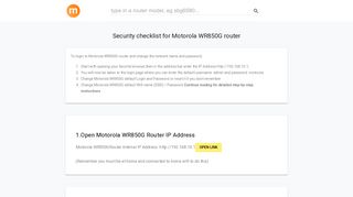 192.168.10.1 - Motorola WR850G Router login and password - modemly