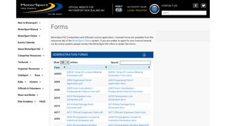 Forms - MotorSport NZ