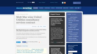 Mott Mac wins United Utilities consultancy services contract