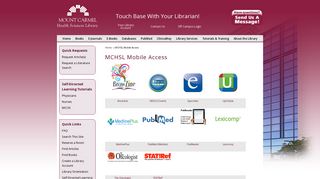 MCHSL Mobile Access - Mount Carmel Health Sciences Library