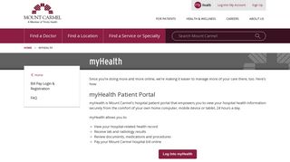 myHealth, Mount Carmel Health, Columbus, OH