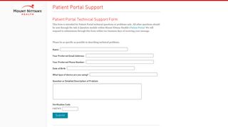 Patient Portal Support | Custom Forms | Mount Nittany Health System
