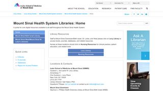 Home - Mount Sinai Health System Libraries - Levy Library Guides at ...