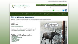 Billing & Energy Assistance | Mountain Parks Electric, Inc.