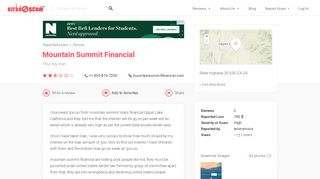 Mountain Summit Financial – Dirty Scam