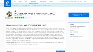 MOUNTAIN WEST FINANCIAL, INC. Ratings and Reviews | Zillow