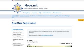 New User Registration | Move.mil