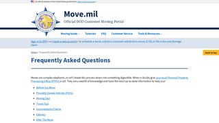 Frequently Asked Questions | Move.mil