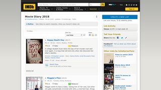 Movie Diary 2018 - IMDb