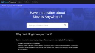Why can't I log into my account? – Movies Anywhere Help