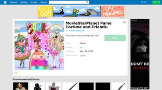 MovieStarPlanet Fame Fortune and Friends. - Roblox