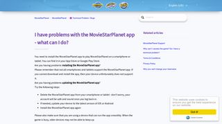 I have problems with the MovieStarPlanet app - what can I do ...