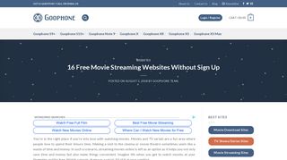 Movie Streaming Sites - Goophone