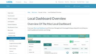 Moz Local Dashboard Guide - Moz Help Hub